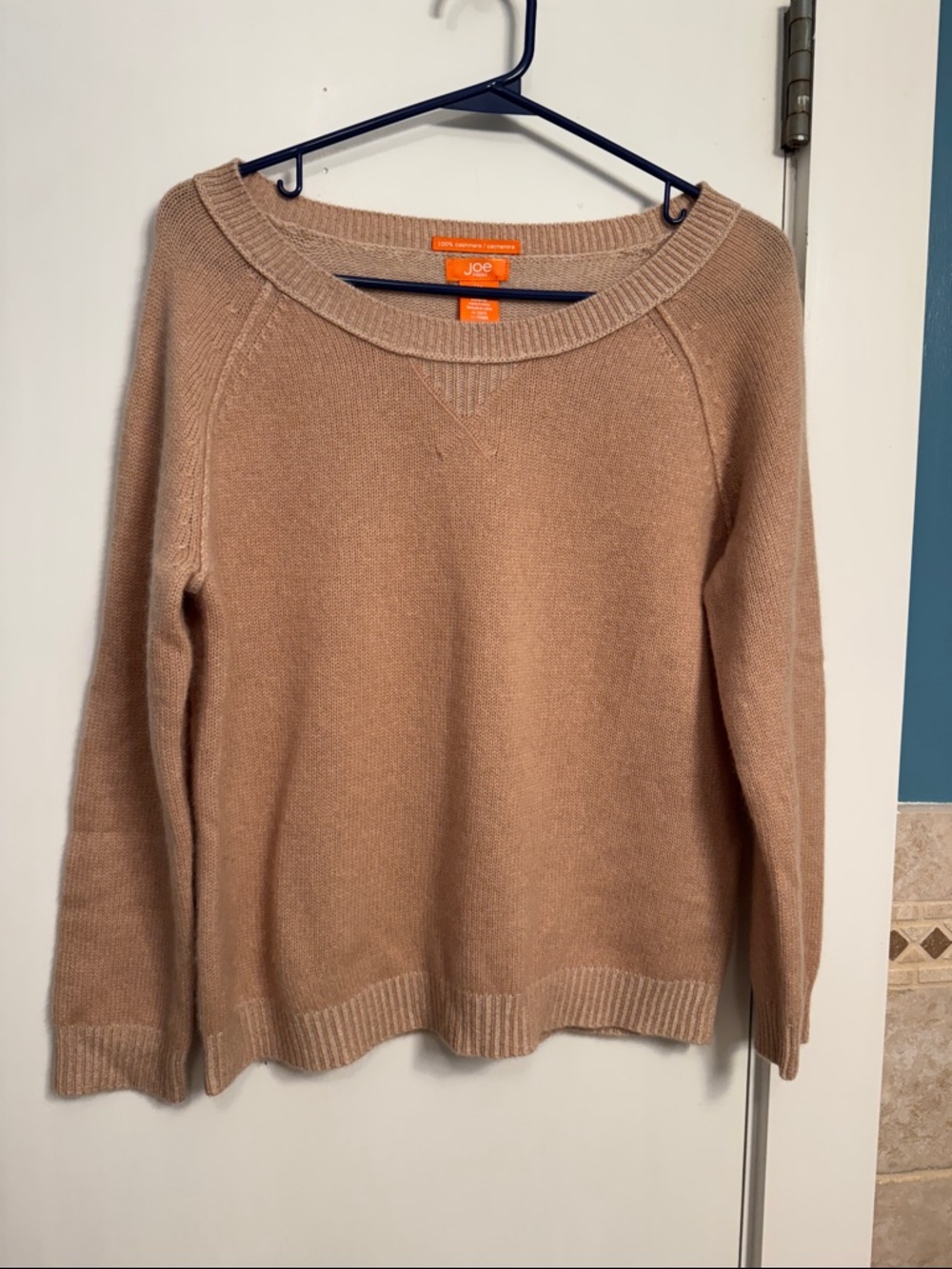 Joe Fresh Women's Cashmere Scoop Neck Sweater in Camel Tan